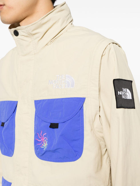 embroidered zip-up military jacket