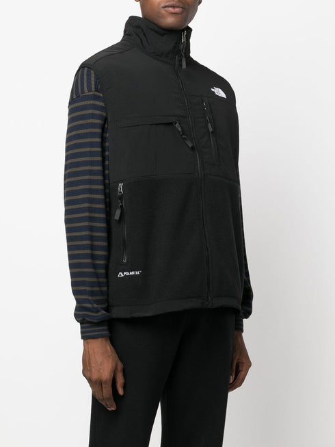 embroidered-logo zip-up gilet