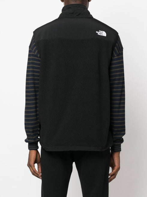 embroidered-logo zip-up gilet