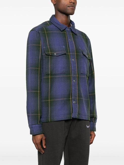 check-pattern button-up shirt jacket