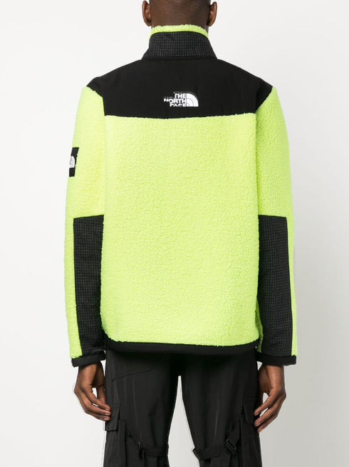 fleece-panelling zip-up jacket