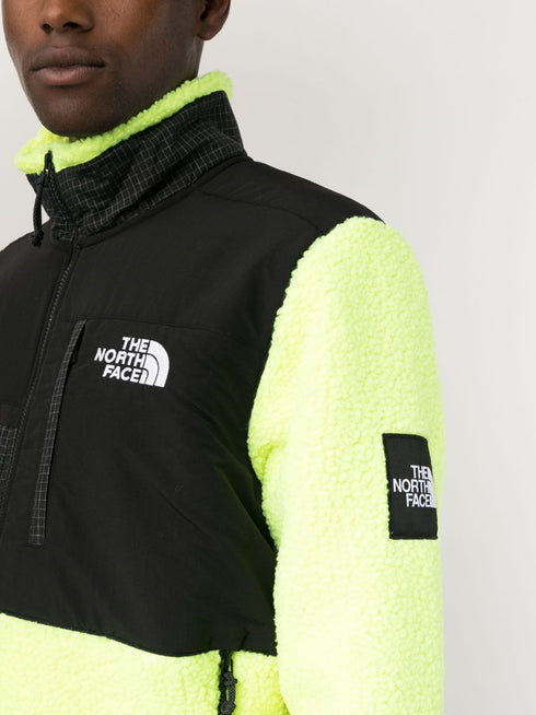 fleece-panelling zip-up jacket