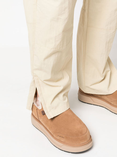 embroidered-logo trousers