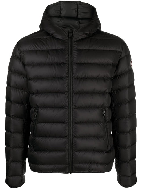 logo-patch hooded padded jacket