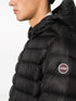 logo-patch hooded padded jacket