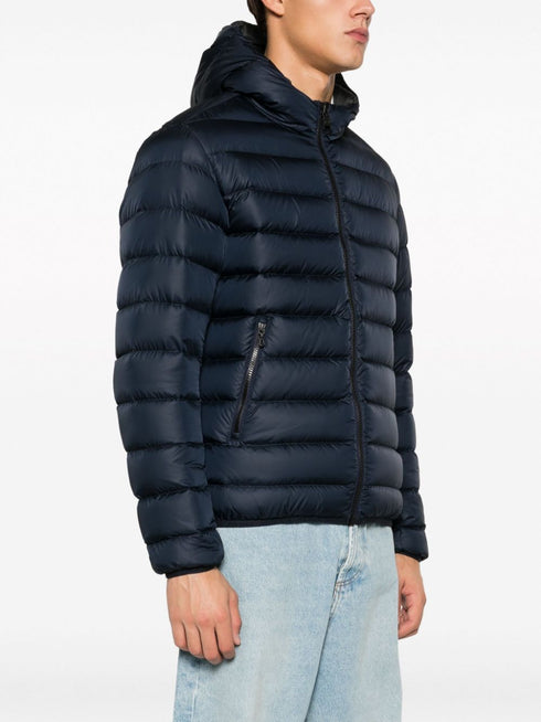 logo-patch hooded padded jacket