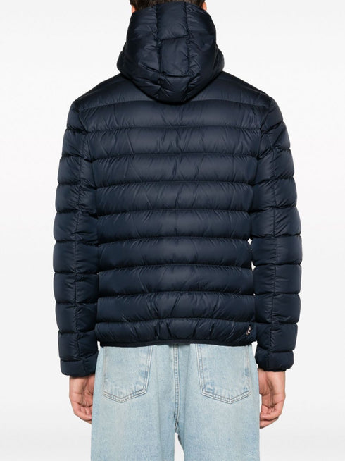 logo-patch hooded padded jacket