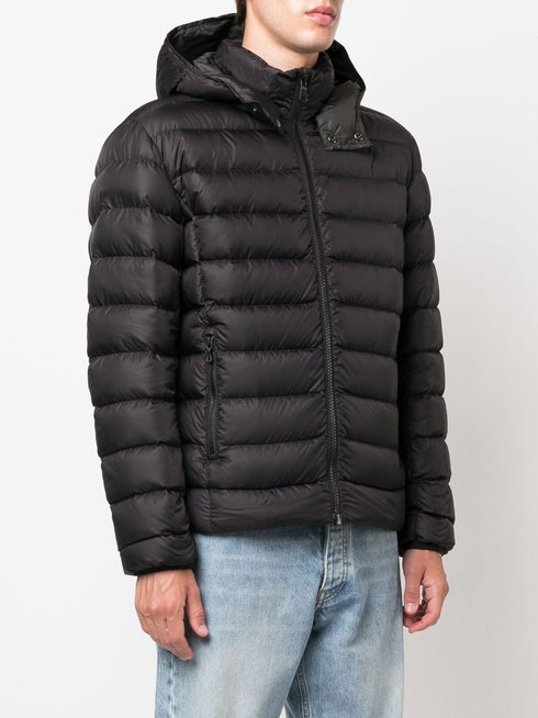 quilted zip-up hooded jacket