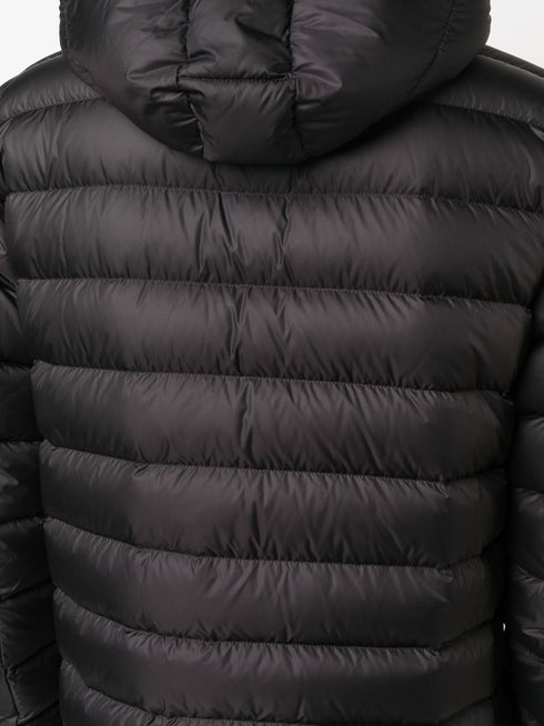 quilted zip-up hooded jacket