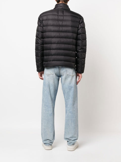 quilted zip-up hooded jacket