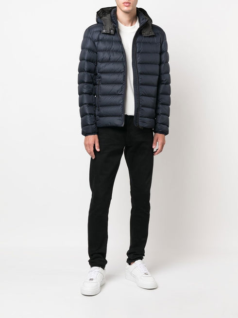 quilted zip-up hooded jacket