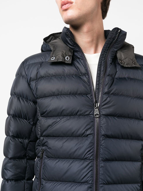 quilted zip-up hooded jacket