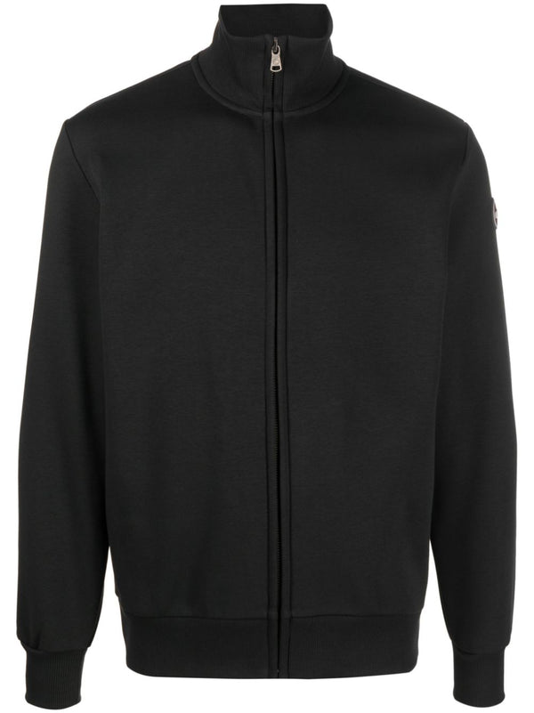 logo-patch zip-up sweatshirt