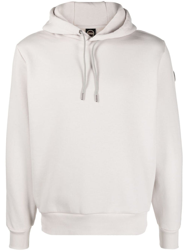logo-patch drawstring hoodie