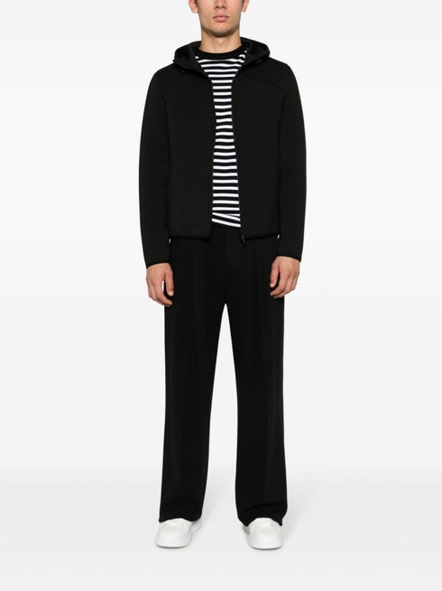 bluza z kapturem zapinana na zamek z aplikacją z logo