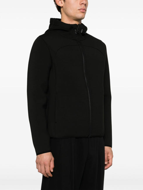 bluza z kapturem zapinana na zamek z aplikacją z logo