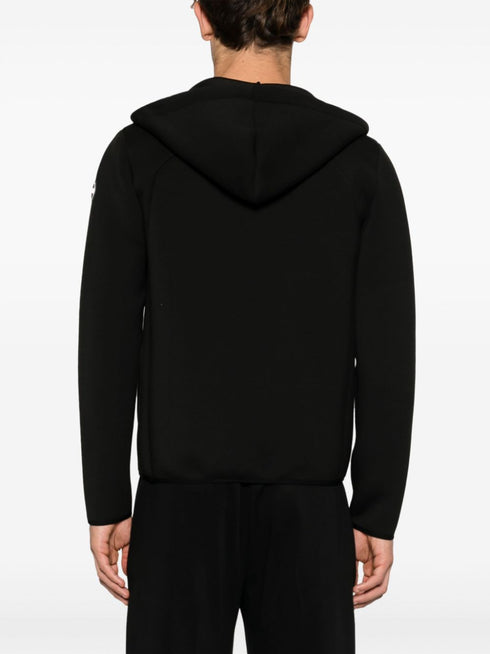 bluza z kapturem zapinana na zamek z aplikacją z logo