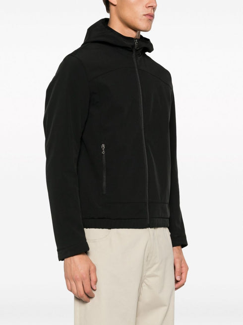 logo-patch hooded jacket