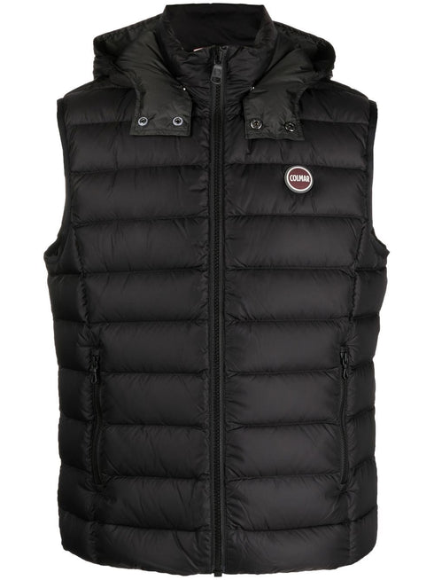 padded logo-embossed gilet