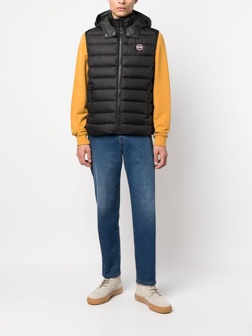 padded logo-embossed gilet