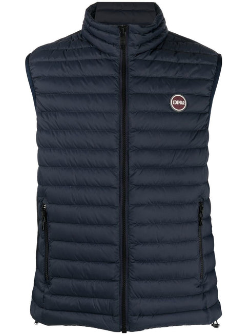 padded logo-embossed gilet