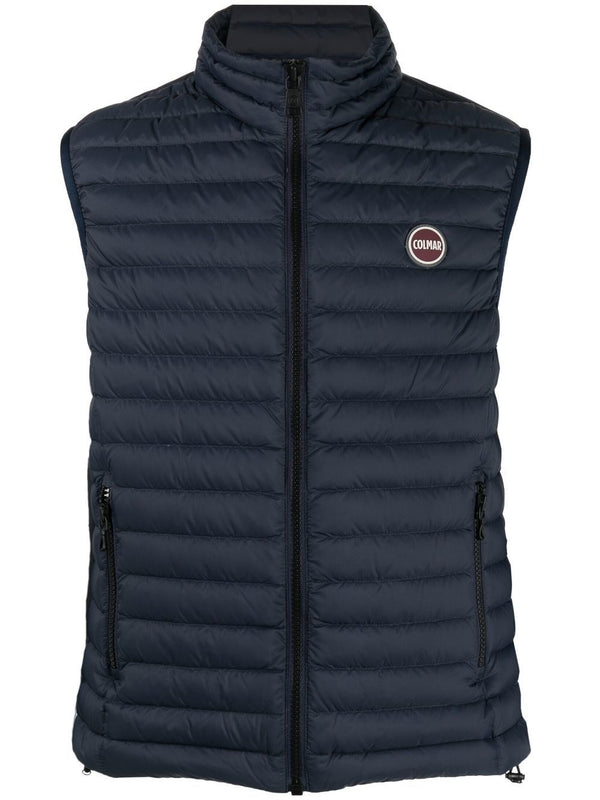 padded logo-embossed gilet