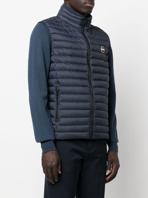 padded logo-embossed gilet