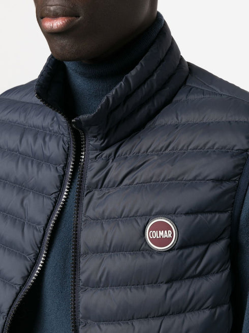 padded logo-embossed gilet
