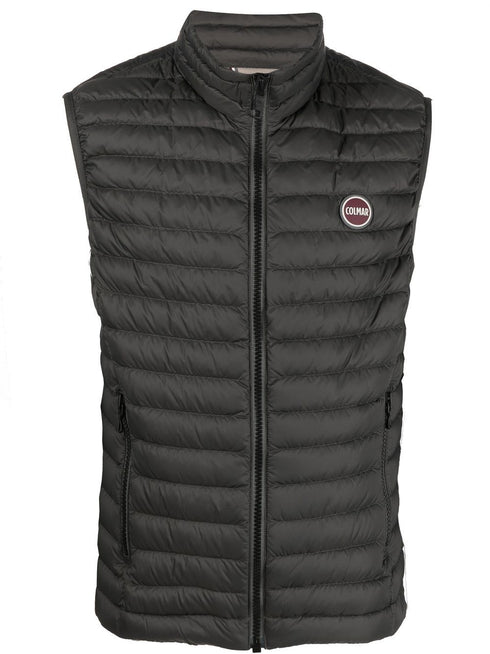 padded logo-embossed gilet