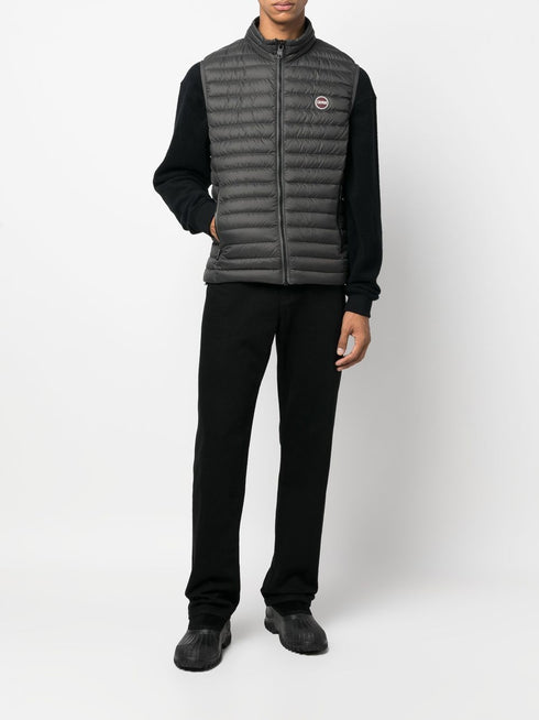 padded logo-embossed gilet
