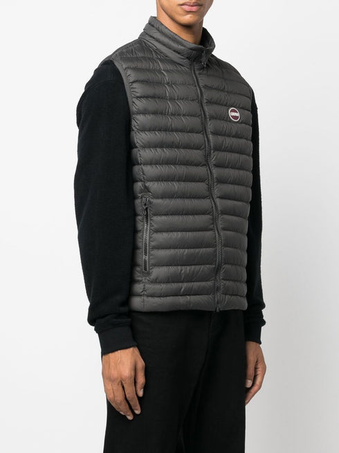 padded logo-embossed gilet