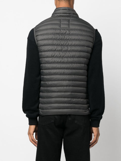 padded logo-embossed gilet