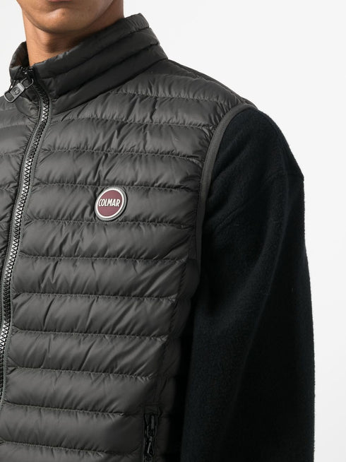 padded logo-embossed gilet
