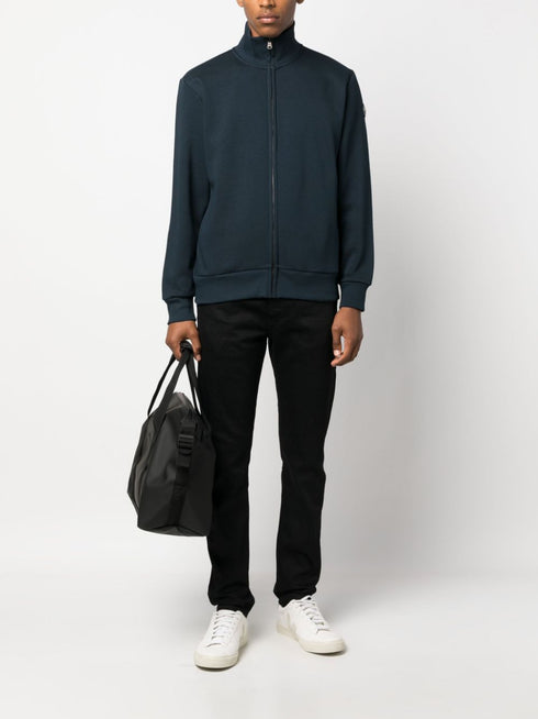 logo-patch zip-up sweatshirt