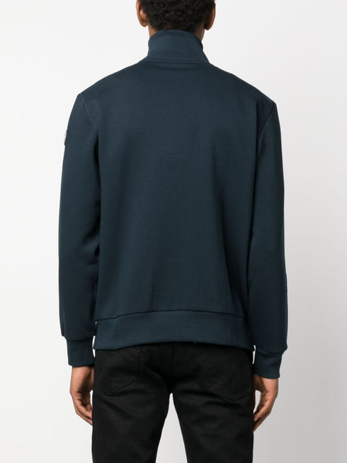 logo-patch zip-up sweatshirt