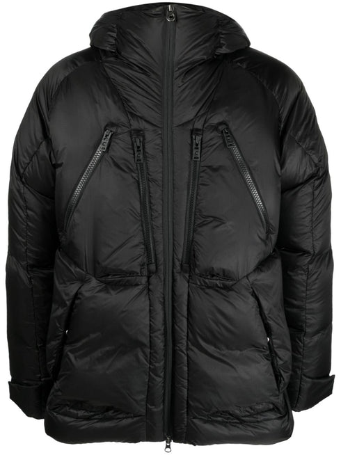 zip-up hooded down coat