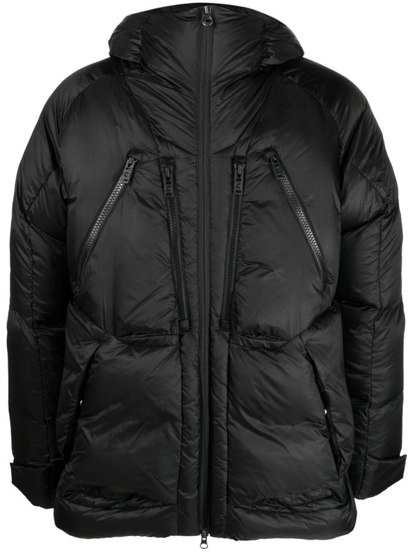 zip-up hooded down coat