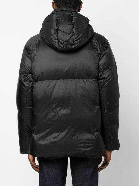 zip-up hooded down coat