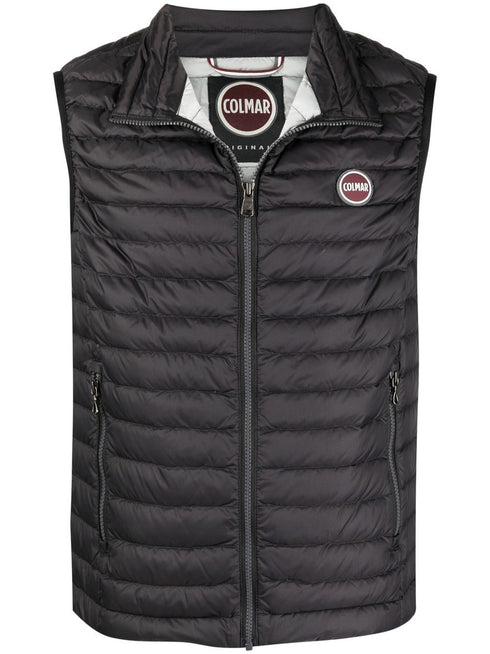 logo-patch quilted gilet