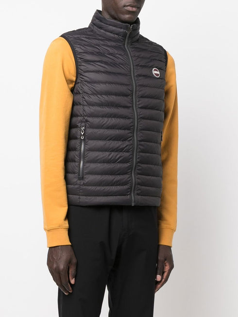 logo-patch quilted gilet