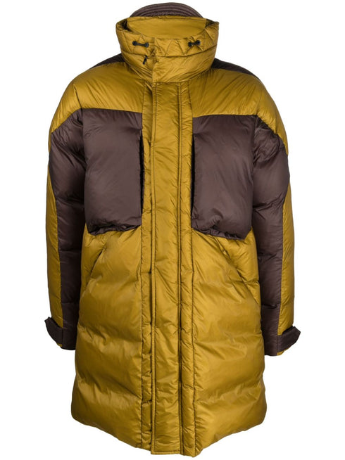 zip-up panelled down jacket