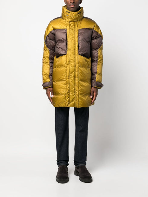 zip-up panelled down jacket