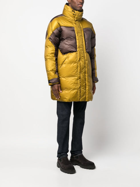 zip-up panelled down jacket