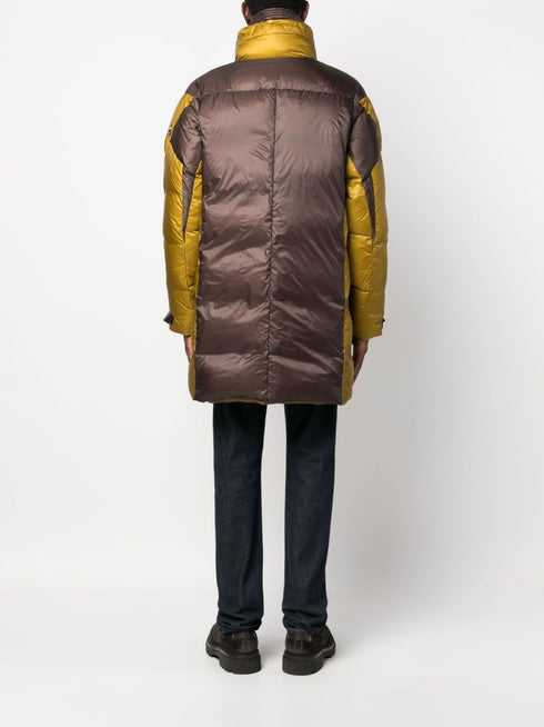 zip-up panelled down jacket
