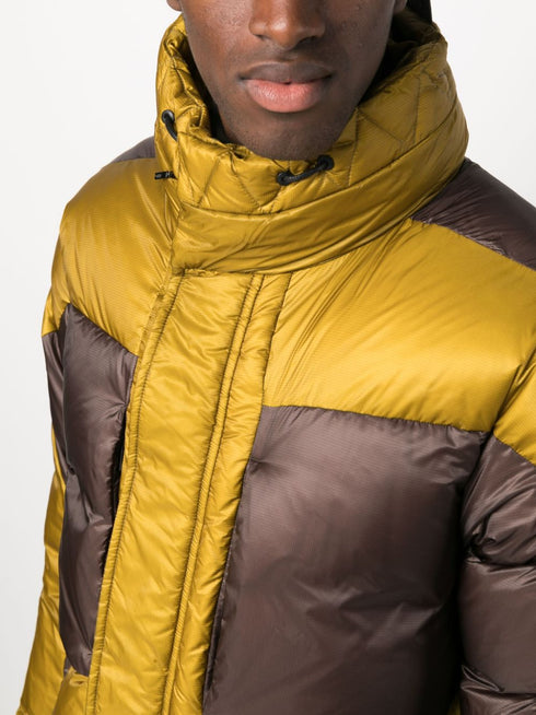 zip-up panelled down jacket