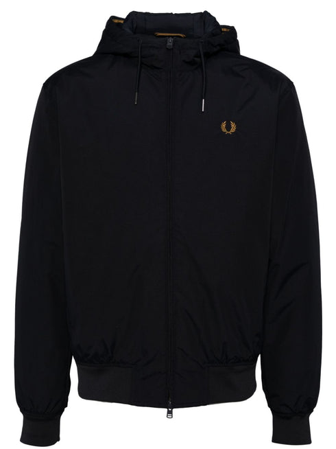 logo-embroidered zip-up jacket