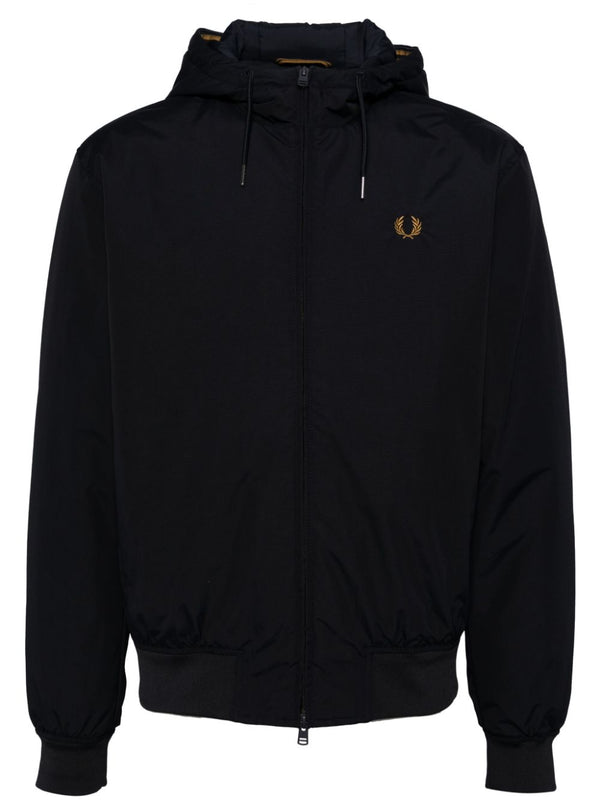 logo-embroidered zip-up jacket