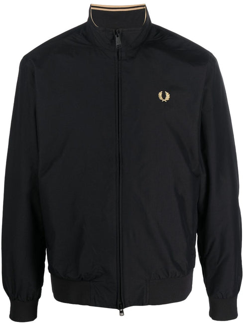 logo-embroidered zip-up jacket