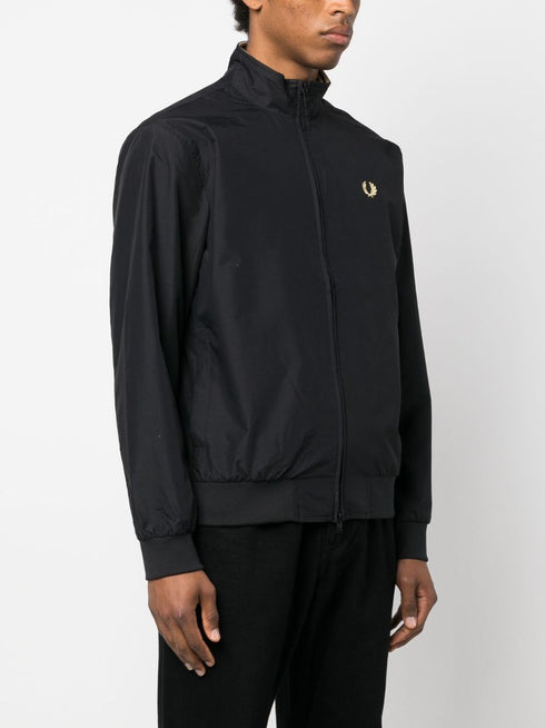 logo-embroidered zip-up jacket