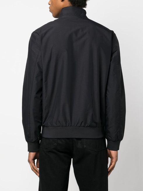 logo-embroidered zip-up jacket